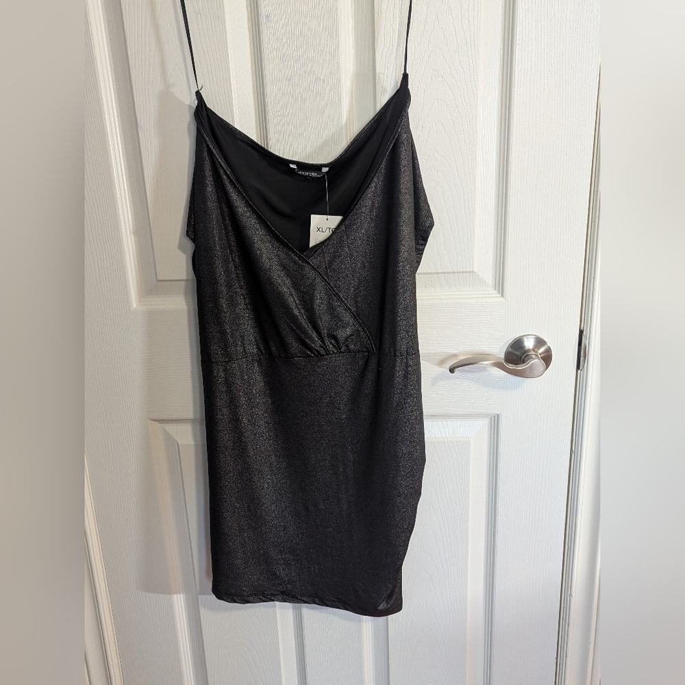 George Asymmetrical Black TopDress